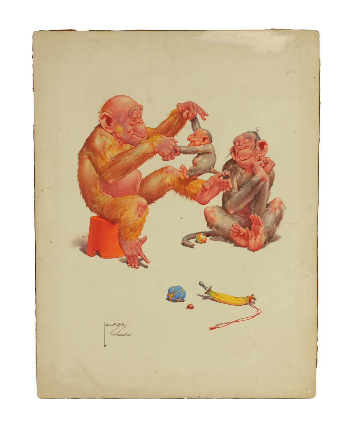 Lot 835 - CLARENCE LAWSON WOOD, RI (1878-1957) AN ORIGINAL WATERCOLOUR AND INK CARICATURE ILLUSTRATION