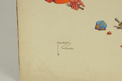 Lot 835 - CLARENCE LAWSON WOOD, RI (1878-1957) AN ORIGINAL WATERCOLOUR AND INK CARICATURE ILLUSTRATION