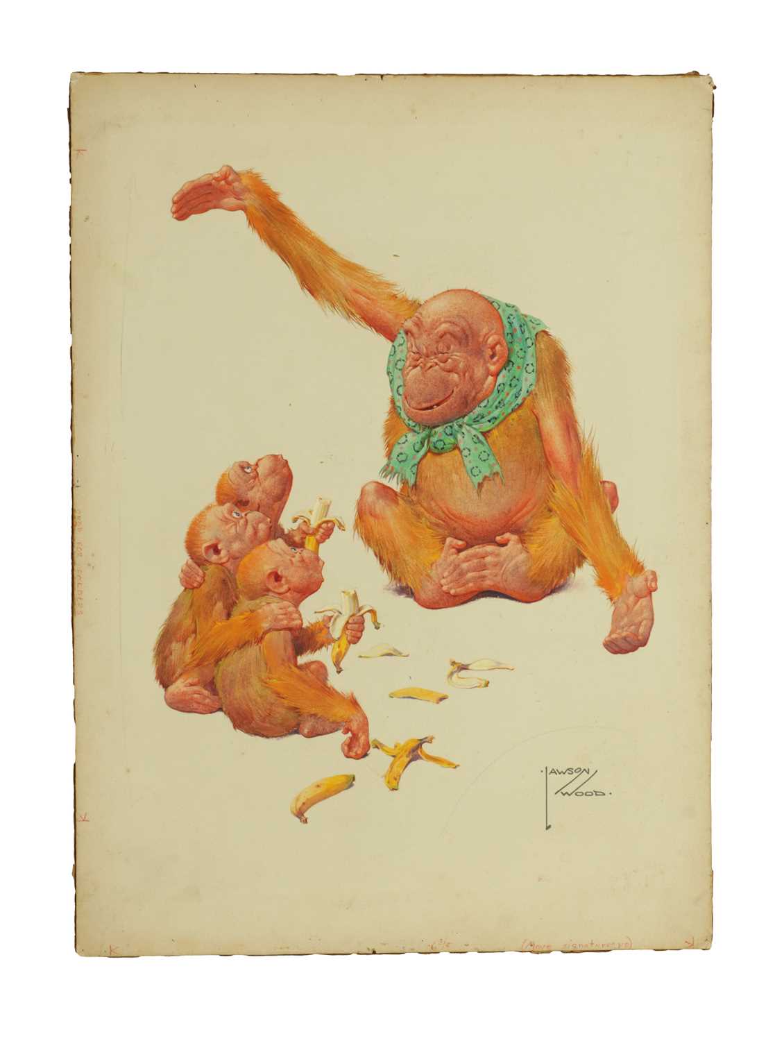 Lot 819 - CLARENCE LAWSON WOOD, RI (1878-1957) AN ORIGINAL WATERCOLOUR AND INK CARICATURE ILLUSTRATION