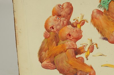 Lot 819 - CLARENCE LAWSON WOOD, RI (1878-1957) AN ORIGINAL WATERCOLOUR AND INK CARICATURE ILLUSTRATION
