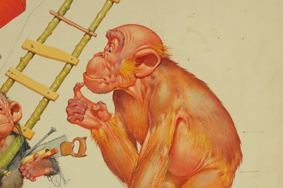 Lot 846 - CLARENCE LAWSON WOOD, RI (1878-1957) AN ORIGINAL WATERCOLOUR AND INK CARICATURE ILLUSTRATION