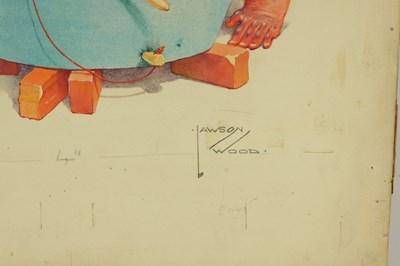 Lot 846 - CLARENCE LAWSON WOOD, RI (1878-1957) AN ORIGINAL WATERCOLOUR AND INK CARICATURE ILLUSTRATION