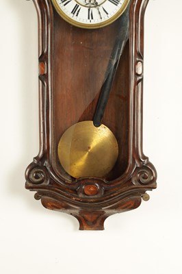 Lot 1023 - ATT. W. SCHONBERGER, VIENNA. A SMALL 19TH CENTURY ROSEWOOD AND KINGWOOD INLAID REGULATOR WALL CLOCK