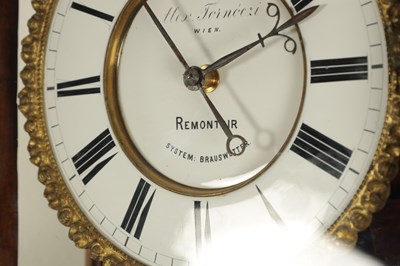 Lot 980 - ALEX FOINOCZI, WIEN. AN UNUSUAL BIEDERMEIER VIENNA REGULATOR WALL CLOCK