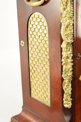 Lot 1144 - FRENCH, ROYAL EXCHANGE, LONDON. A MAGNIFICENT LATE GEORGE III ORMOLU MOUNTED MUSICAL BRACKET CLOCK