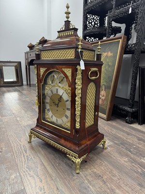 Lot 1144 - FRENCH, ROYAL EXCHANGE, LONDON. A MAGNIFICENT LATE GEORGE III ORMOLU MOUNTED MUSICAL BRACKET CLOCK