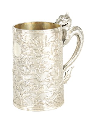 Lot 254 - A 19TH CENTURY CHINESE EXPORT SILVER MUG