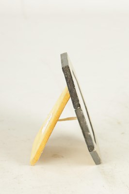Lot 455 - A 19TH CENTURY ITALIAN YELLOW GUILLOCHE ENAMEL AND SILVER PHOTO FRAME