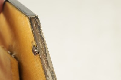 Lot 455 - A 19TH CENTURY ITALIAN YELLOW GUILLOCHE ENAMEL AND SILVER PHOTO FRAME