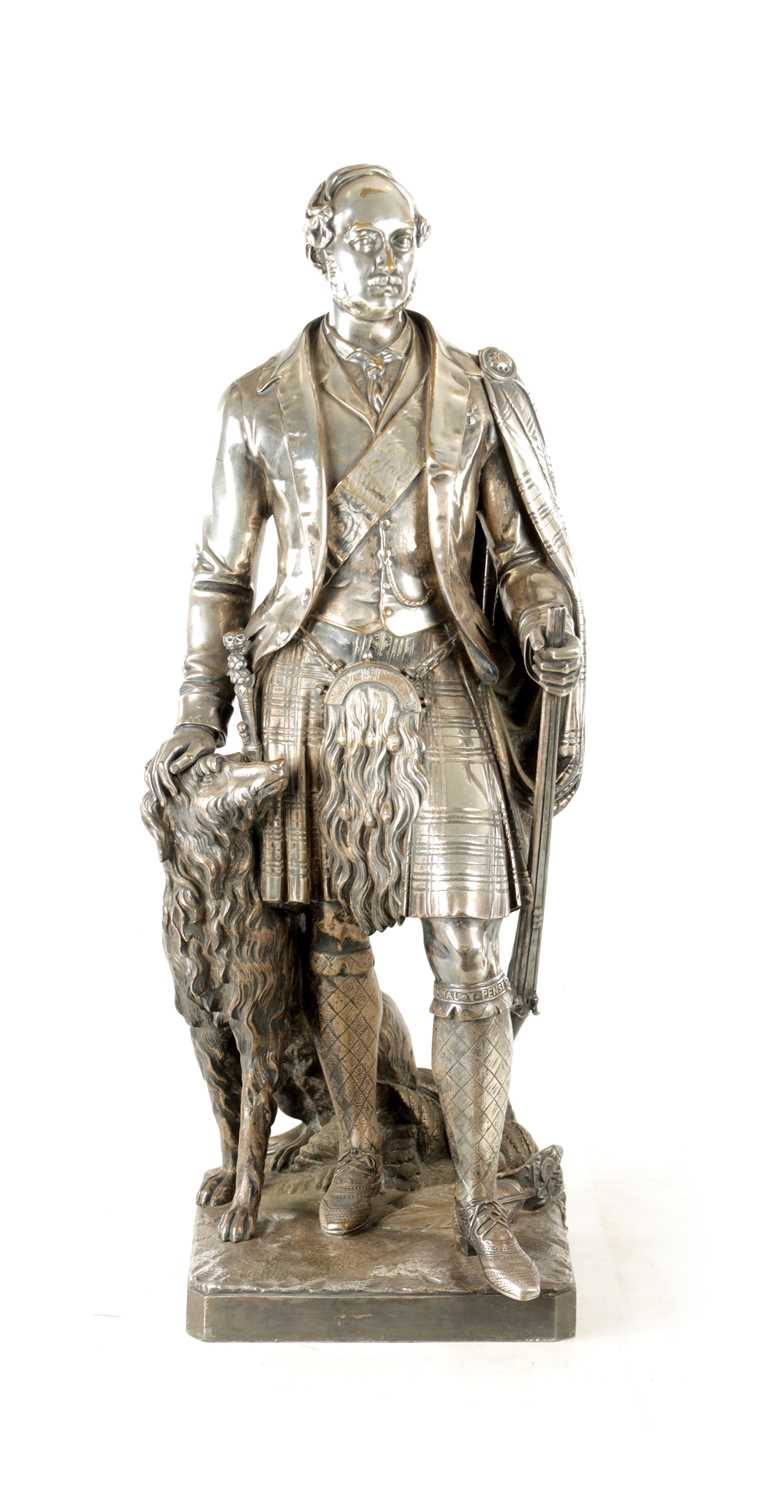 Lot 804 - A 19TH CENTURY SILVERED BRONZE SCULPTURE OF PRINCE ALBERT BY WILLIAM THEED THE YOUNGER