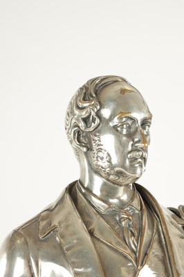 Lot 804 - A 19TH CENTURY SILVERED BRONZE SCULPTURE OF PRINCE ALBERT BY WILLIAM THEED THE YOUNGER