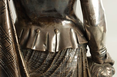 Lot 804 - A 19TH CENTURY SILVERED BRONZE SCULPTURE OF PRINCE ALBERT BY WILLIAM THEED THE YOUNGER