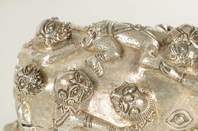 Lot 222 - A PAIR OF LATE 19TH CENTURY INDIAN SILVER SCULPTURES OF ELEPHANTS