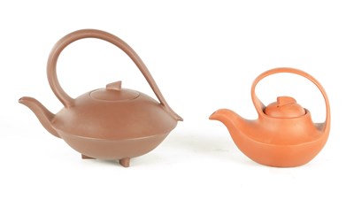 Lot 154 - TWO CHINESE TERRACOTTA TEAPOTS