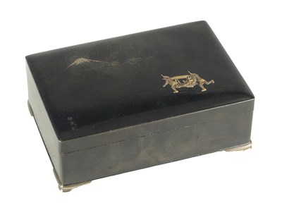 Lot 196 - A JAPANESE MEIJI PERIOD MIXED METAL AND PATINATED BRONZE LIDDED BOX