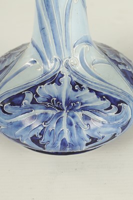 Lot 46 - A PAIR OF LATE 19TH CENTURY MOORCROFT FLORIAN WARE CABINET VASES