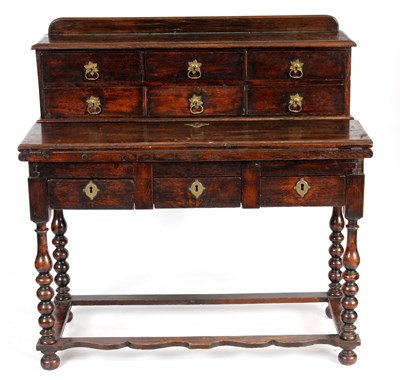 Lot 842 - A WILLIAM AND MARY OAK WRITING DESK the...