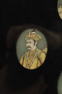 Lot 295 - A FRAMED COLLECTION OF 19TH CENTURY INDIAN PORTRAIT MINIATURES ON IVORY