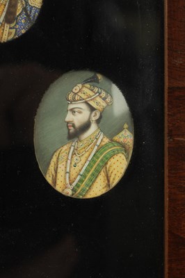 Lot 295 - A FRAMED COLLECTION OF 19TH CENTURY INDIAN PORTRAIT MINIATURES ON IVORY