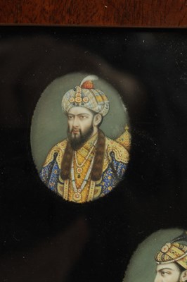 Lot 295 - A FRAMED COLLECTION OF 19TH CENTURY INDIAN PORTRAIT MINIATURES ON IVORY