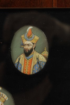 Lot 295 - A FRAMED COLLECTION OF 19TH CENTURY INDIAN PORTRAIT MINIATURES ON IVORY