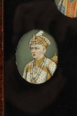 Lot 295 - A FRAMED COLLECTION OF 19TH CENTURY INDIAN PORTRAIT MINIATURES ON IVORY