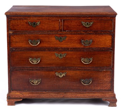 Lot 865 - A GEORGE III HONEY COLOURED OAK LANCASHIRE...