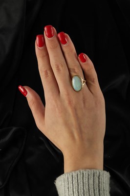 Lot 322 - A LADIES' 18CT GOLD OPEL BROOCH AND RING