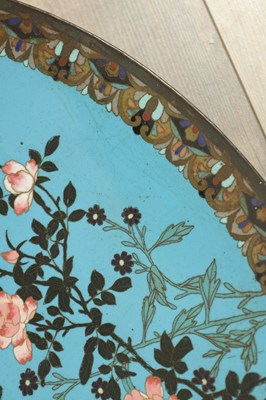 Lot 248 - A FINE PAIR OF JAPANESE MEIJI CLOISONNE ENAMEL CHARGERS OF LARGE SIZE