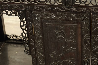 Lot 271 - A GOOD 19TH CENTURY CHINESE CARVED HARDWOOD DISPLAY CABINET