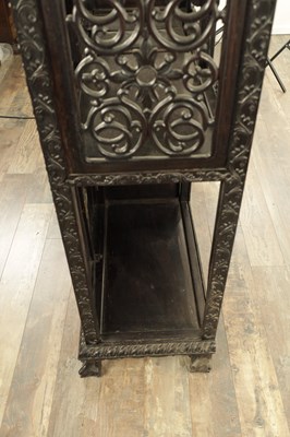 Lot 271 - A GOOD 19TH CENTURY CHINESE CARVED HARDWOOD DISPLAY CABINET