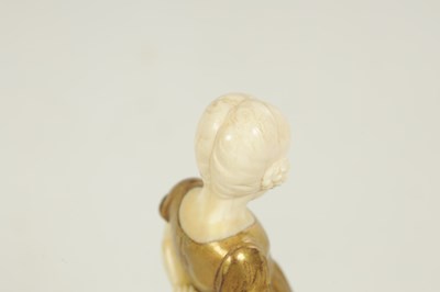 Lot 700 - HANS DIETRICH (1868 - ?) - AN EARLY 19TH CENTURY GILT BRONZE AND IVORY SCULPTURE