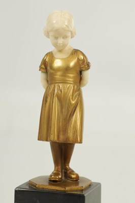 Lot 700 - HANS DIETRICH (1868 - ?) - AN EARLY 19TH CENTURY GILT BRONZE AND IVORY SCULPTURE