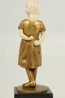 Lot 700 - HANS DIETRICH (1868 - ?) - AN EARLY 19TH CENTURY GILT BRONZE AND IVORY SCULPTURE