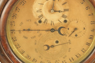 Lot 1107 - A 19TH CENTURY GALES PATENT AMERICAN SPRING DRIVEN WALL CLOCK