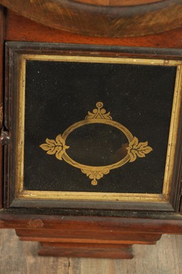 Lot 1107 - A 19TH CENTURY GALES PATENT AMERICAN SPRING DRIVEN WALL CLOCK