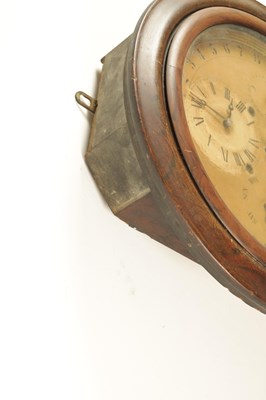 Lot 1107 - A 19TH CENTURY GALES PATENT AMERICAN SPRING DRIVEN WALL CLOCK
