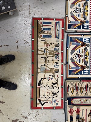 Lot 744 - A COLLECTION OF 20TH CENTURY EGYPTIANESQUE ART DECO EMBROIDERED TAPESTRY PANELS