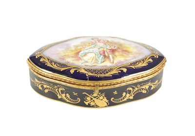 Lot A LATE 19TH CENTURY FRENCH SEVRES PORCELAIN AND GILT BRASS BOX