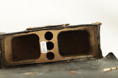 Lot 546 - A FRENCH EMPIRE INFANTRY GRENADIERS LEATHER CARTRIDGE POUCH