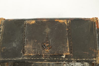 Lot 546 - A FRENCH EMPIRE INFANTRY GRENADIERS LEATHER CARTRIDGE POUCH