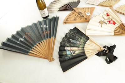 Lot 731 - A SELECTION OF SEVEN LATE 19TH CENTURY FRENCH FANS