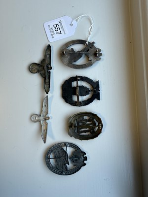 Lot 557 - A COLLECTION OF SIX WWII NAZI GERMAN BADGES