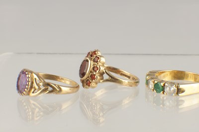 Lot 546 - A COLLECTION OF SEVEN 9CT GOLD RINGS
