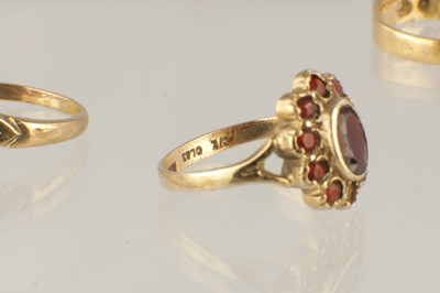 Lot 546 - A COLLECTION OF SEVEN 9CT GOLD RINGS