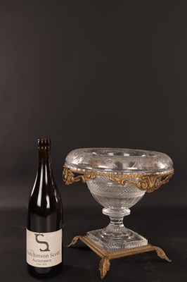 Lot 24 - A 19TH CENTURY BACCARAT STYLE CRYSTAL CUT GLASS AND ORMOLU MOUNTED FRENCH CENTRE PIECE
