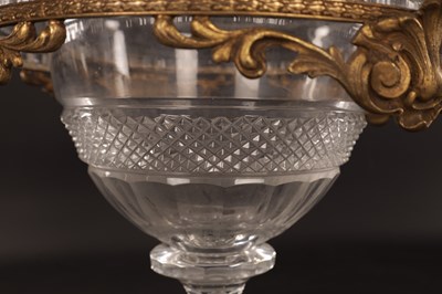 Lot 24 - A 19TH CENTURY BACCARAT STYLE CRYSTAL CUT GLASS AND ORMOLU MOUNTED FRENCH CENTRE PIECE