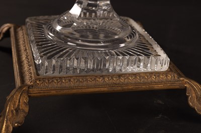 Lot 24 - A 19TH CENTURY BACCARAT STYLE CRYSTAL CUT GLASS AND ORMOLU MOUNTED FRENCH CENTRE PIECE