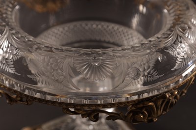 Lot 24 - A 19TH CENTURY BACCARAT STYLE CRYSTAL CUT GLASS AND ORMOLU MOUNTED FRENCH CENTRE PIECE