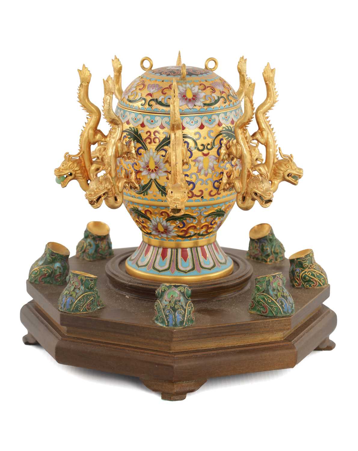 Lot 264 - A 20TH CENTURY CHINESE CLOISONNÉ EARTHQUAKE DETECTOR